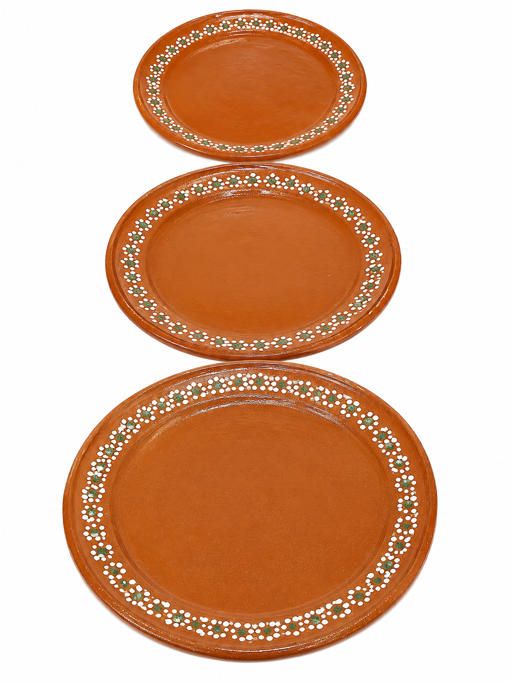 Handcrafted Mexican Terracotta Dinner Plates Set