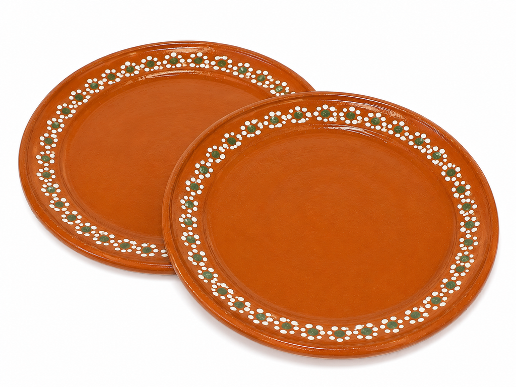 Handcrafted Mexican Terracotta Dinner Plates Set
