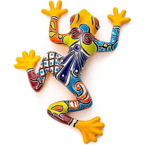 Handcrafted Talavera Ceramic Wall Frog Decor