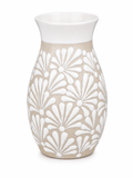 Talavera Flower Vase Blue & White Handcrafted Floral