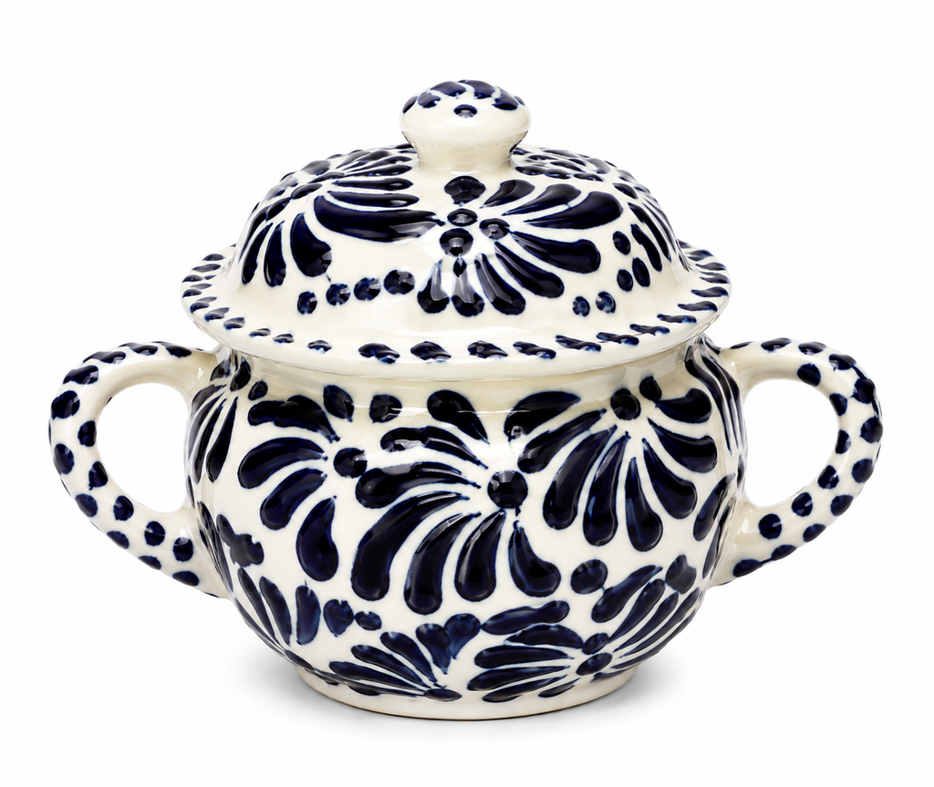 Handcrafted Talavera Ceramic Tea Set with Cups & Saucers