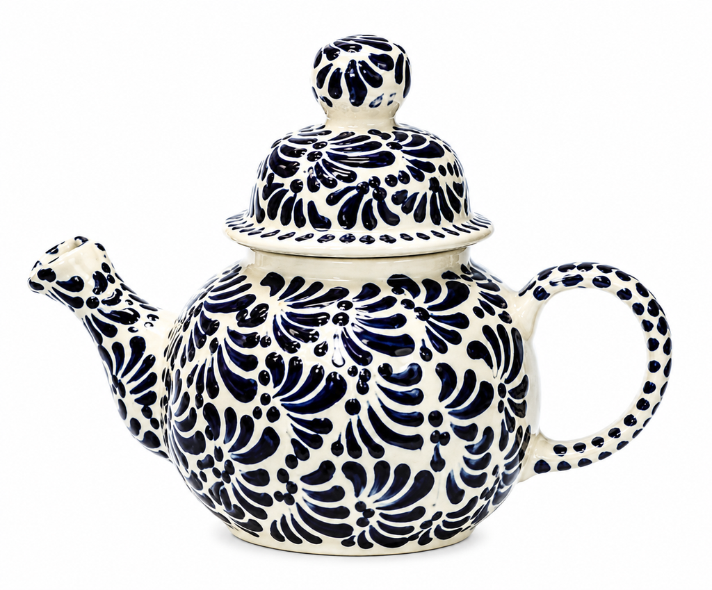 Handcrafted Talavera Ceramic Tea Set with Cups & Saucers