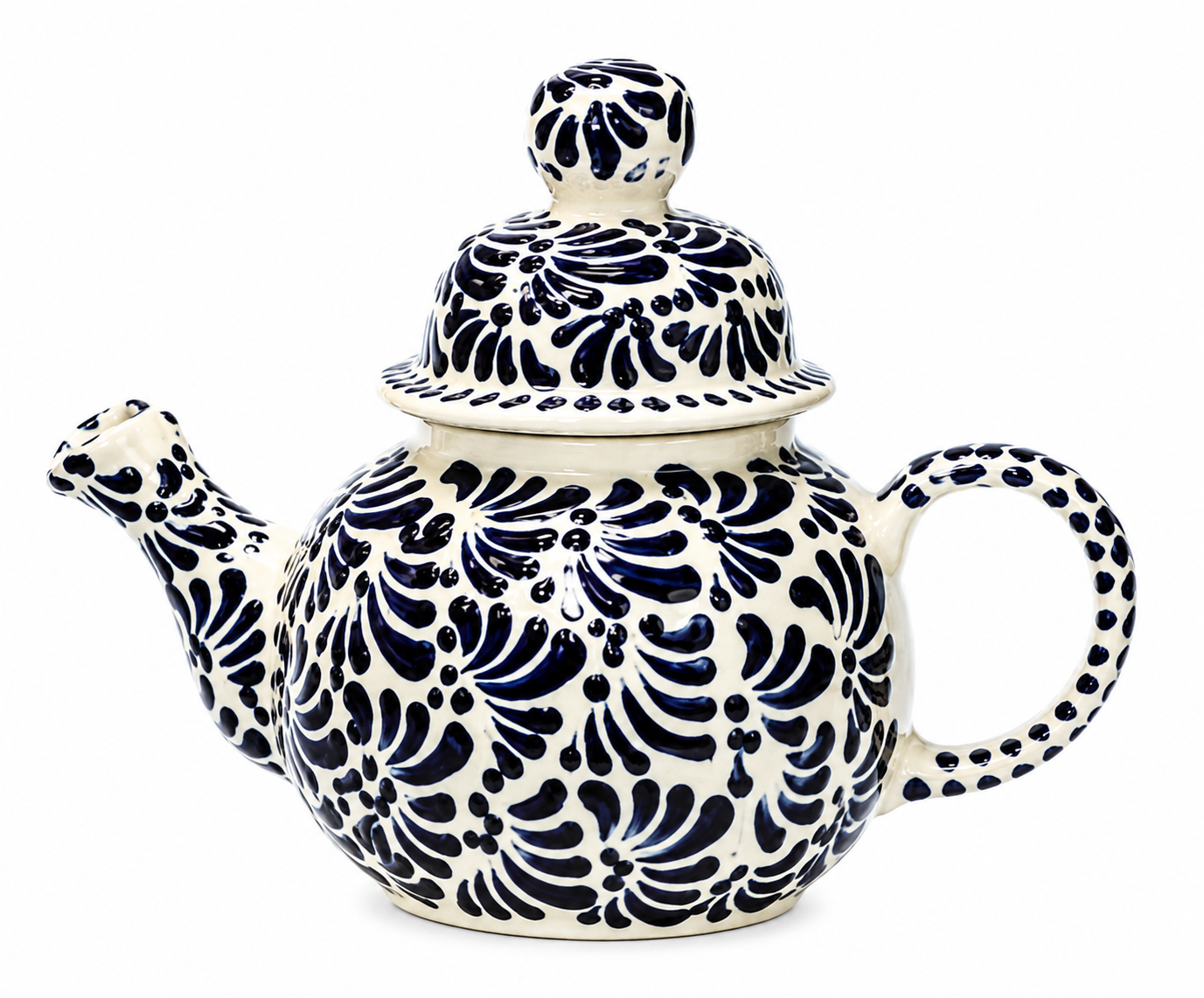 Handcrafted Talavera Ceramic Tea Set with Cups & Saucers
