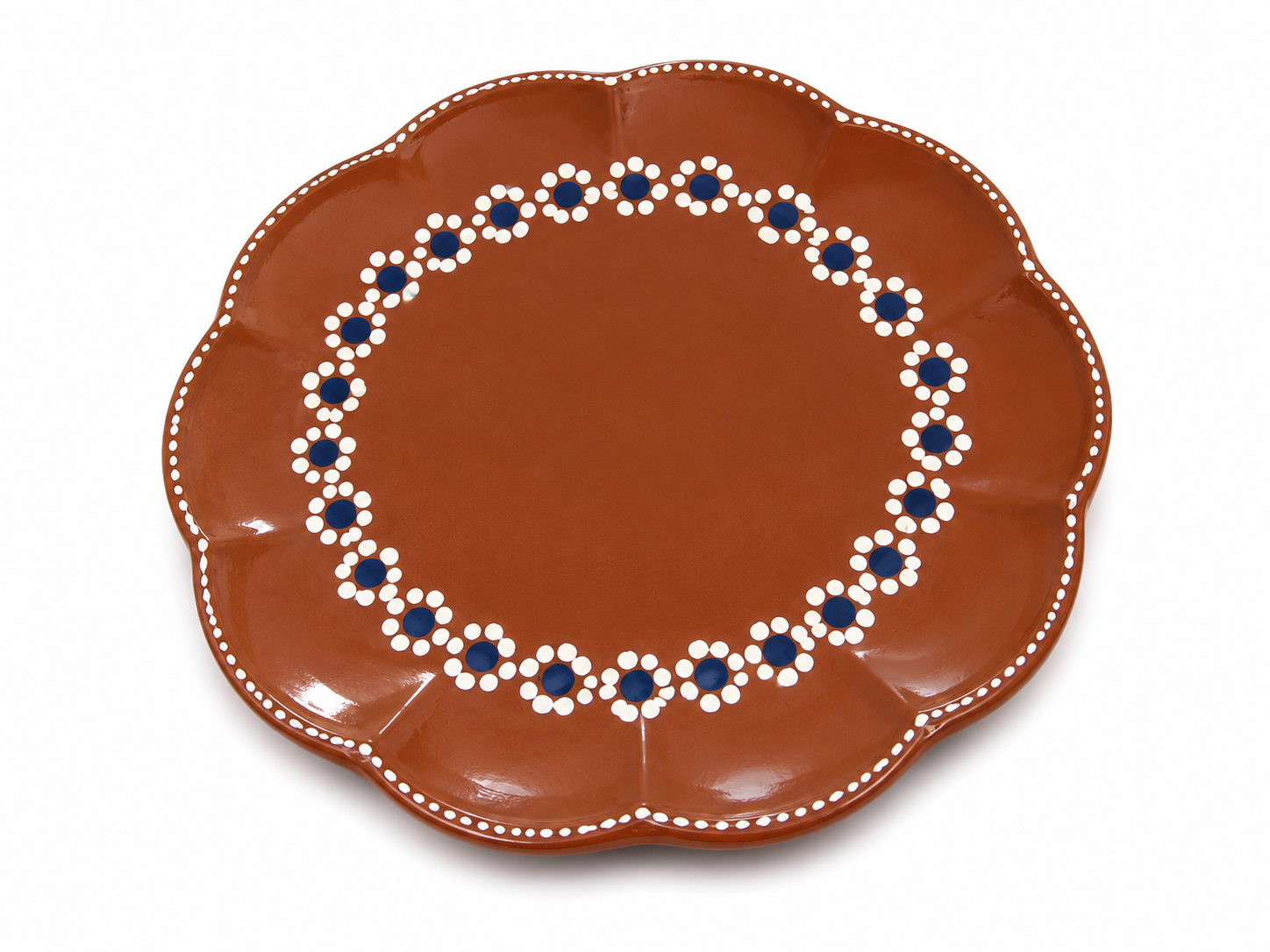 Mexican Terracotta Plate Set of 3 Handmade Ceramic Serving Plates