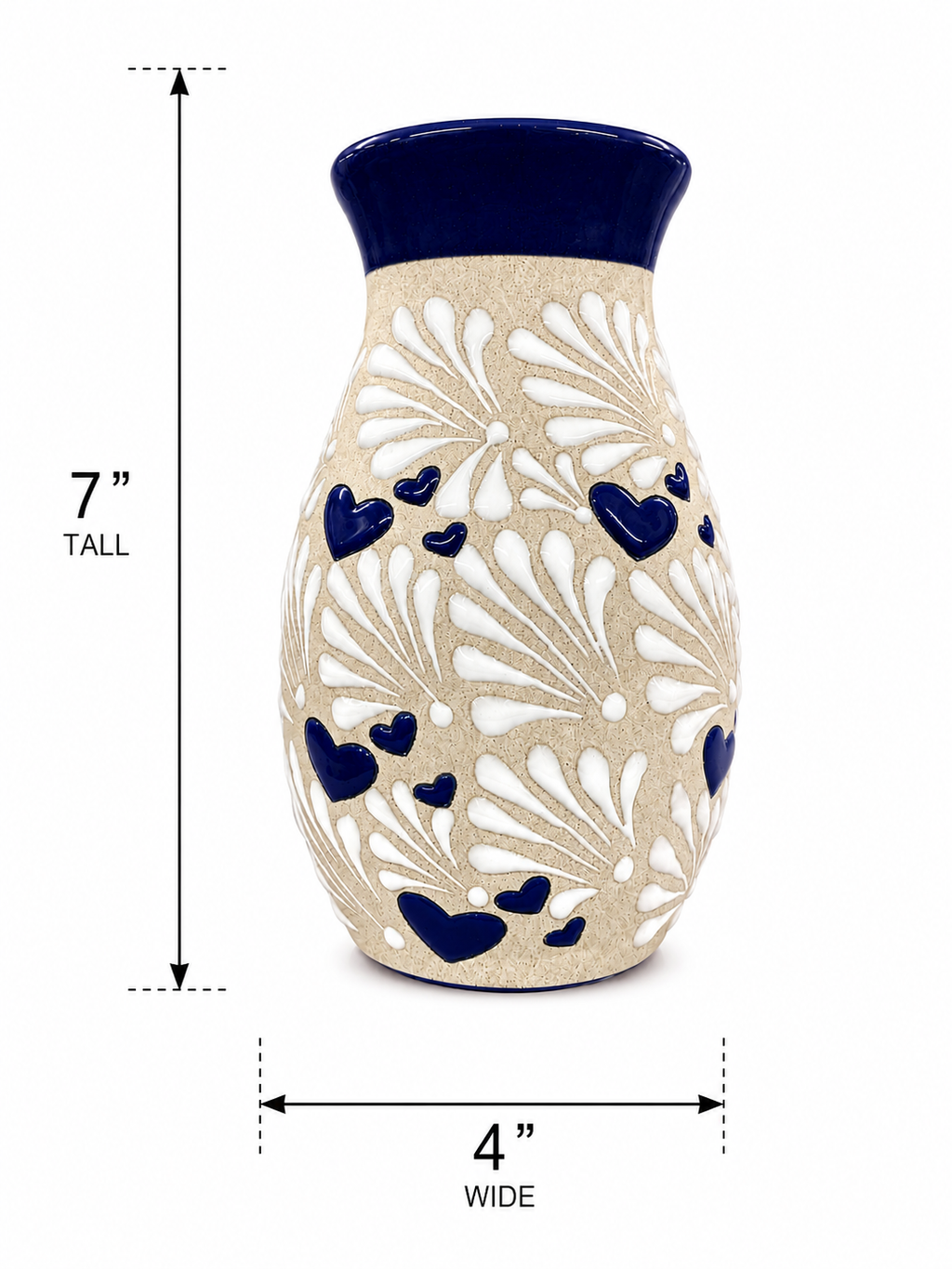 Talavera Floral Flower Vase Handcrafted