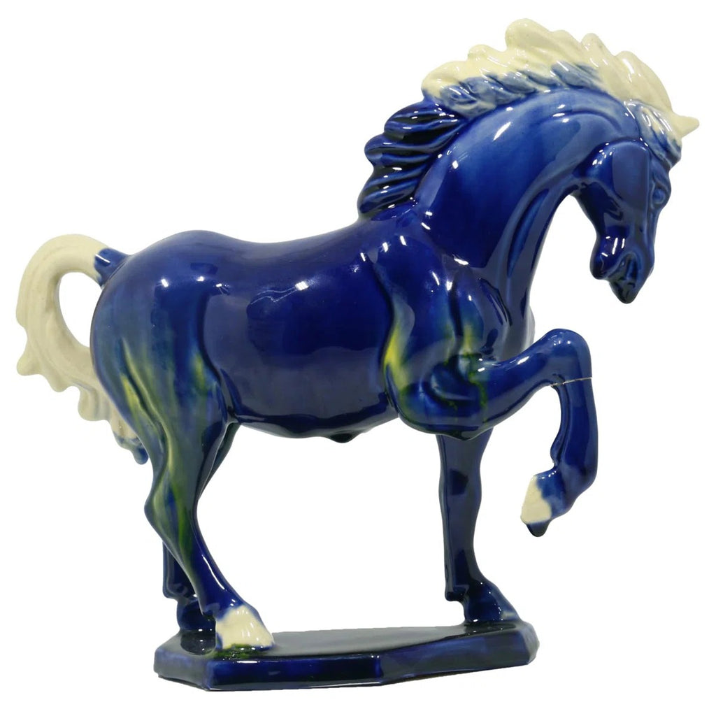 Tang Tri Color Ceramic Horse Sculpture 8 Inch Cultural Art Piece