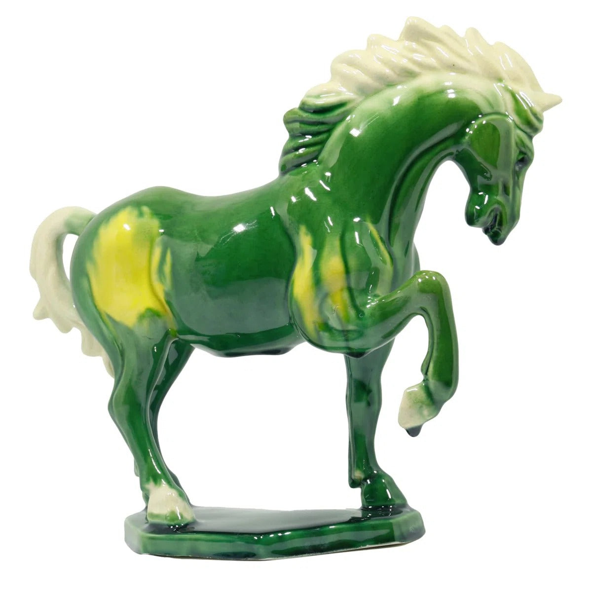 Tang Tri Color Ceramic Horse Sculpture 8 Inch Cultural Art Piece