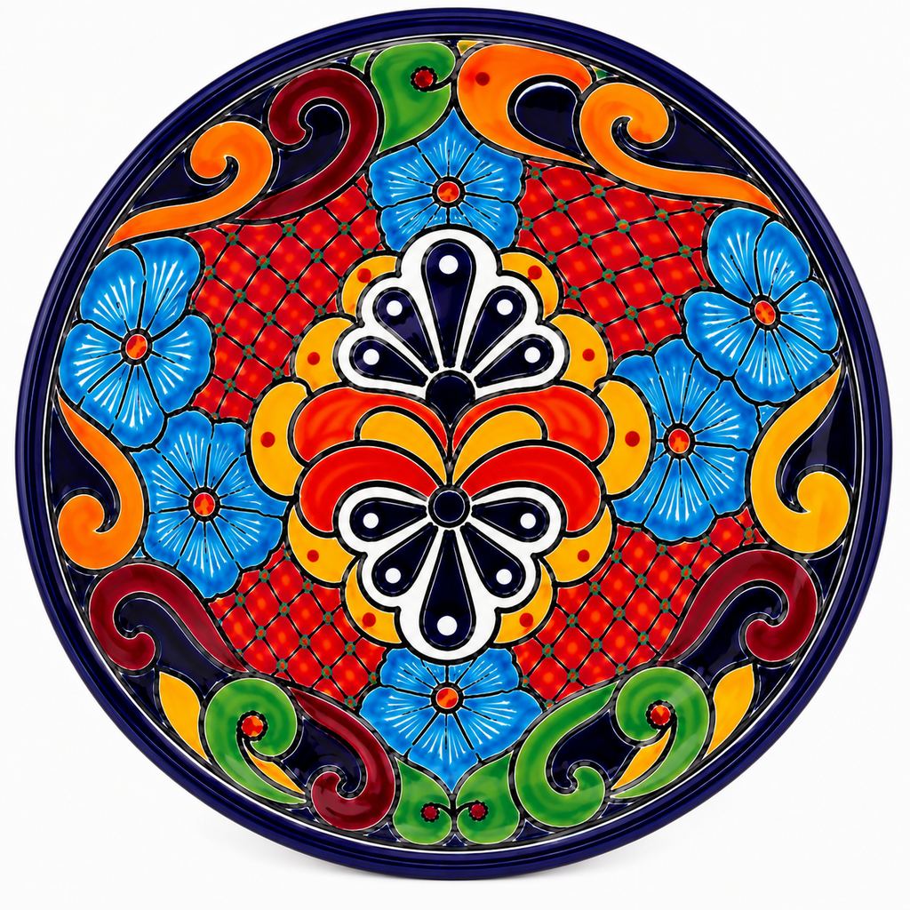 Talavera Ceramic Tea Set 13 Piece Hand Painted Mexican Pottery Dinnerware Set