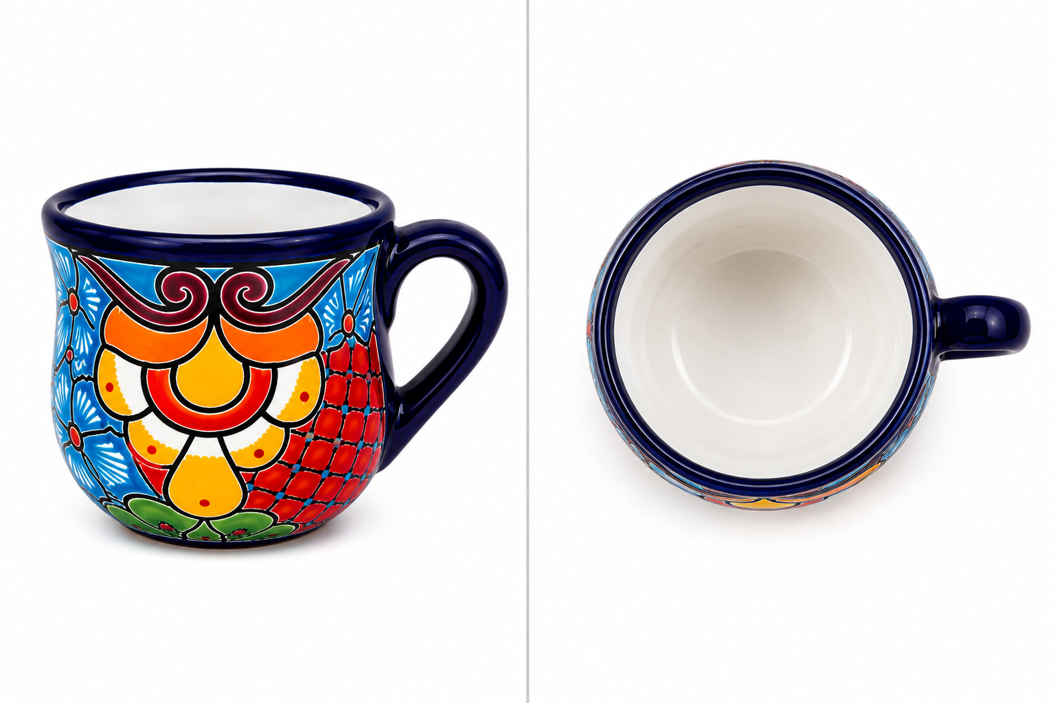 Talavera Ceramic Tea Set 13 Piece Hand Painted Mexican Pottery Dinnerware Set
