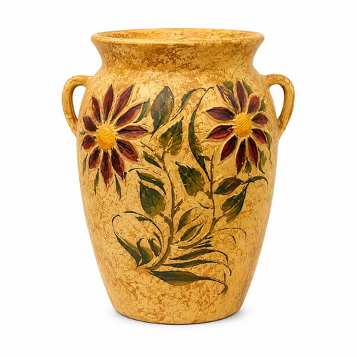 Handcrafted Ceramic Flower Planter Vase – Blue & Yellow